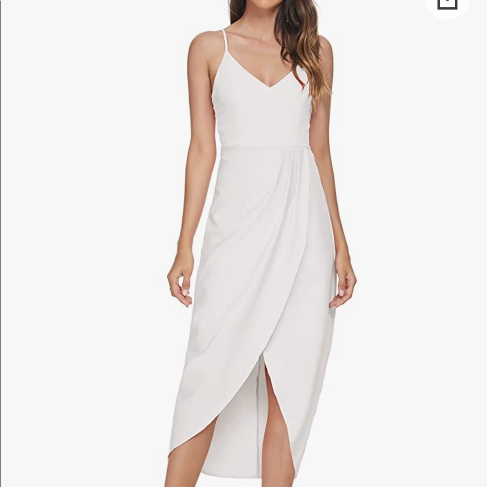 Amazon white midi dress, never worn, size 12, adjustable straps